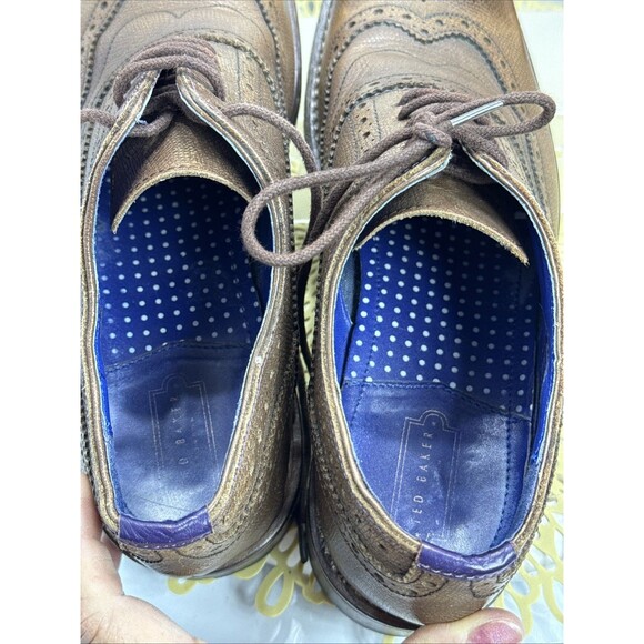 (N6) Ted Baker Mens Guri 7 Brown Oxford Brogue Dress Shoes Wingtip Size 8 main image 9